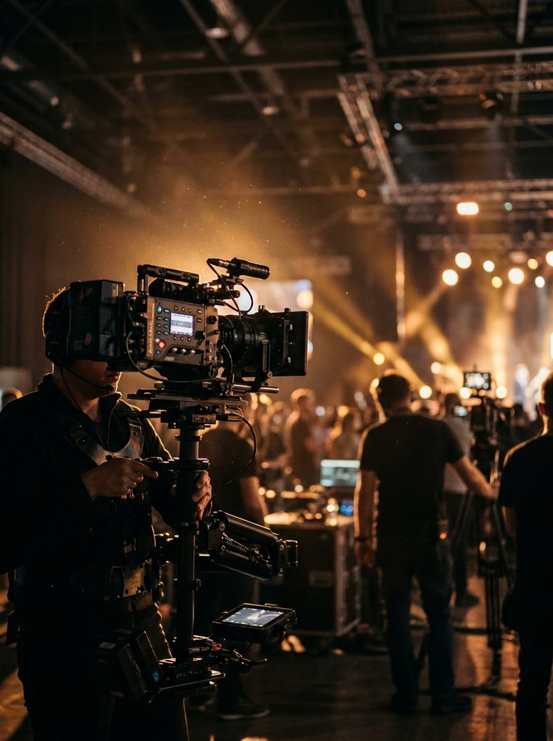 Cinema camera filming an event recap
